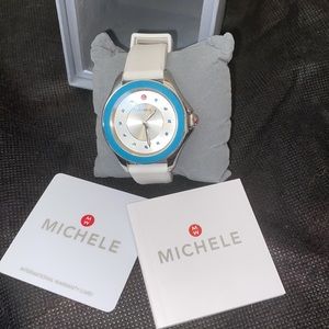 MICHELE Women's Cape Analog Quartz White Watch